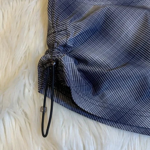 Athleta Tulum stretch nylon skirt skort navy gray plaid 8 - Picture 9 of 14